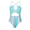 Cut Out One-Piece Backless Swimsuit Blue