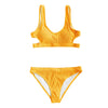 Plain Hollow out Padded Two Pieces Swimwear