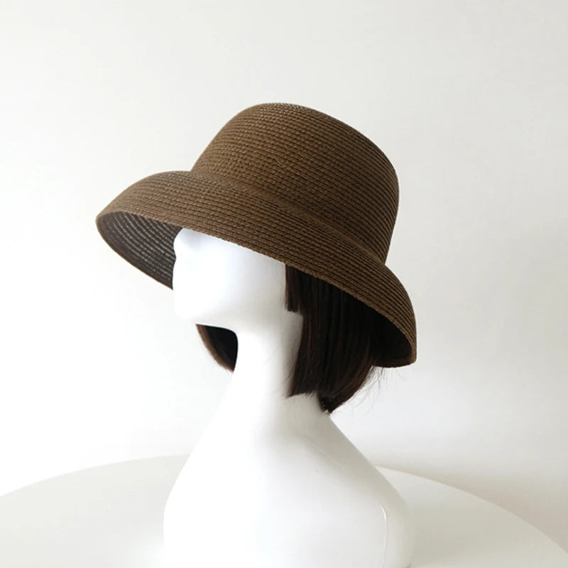 Big Eaves Handmade Summer Sun Hat Brown