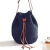 Casual Rattan Shoulder Bag blue