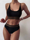 Webbing Patchwork Push Up Bikini Set