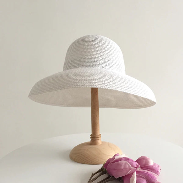 Big Eaves Handmade Summer Sun Hat White