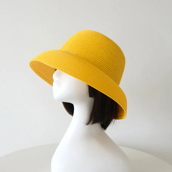 Big Eaves Handmade Summer Sun Hat yellow