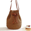 Casual Rattan Shoulder Bag brown