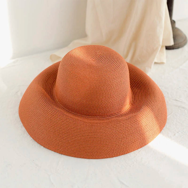 Big Eaves Handmade Summer Sun Hat Orange