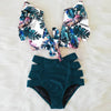 Sexy High Waist Floral Print Bikini Swimwear