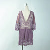 Deep V Neck Boho Beach Dress purple