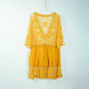 Deep V Neck Boho Beach Dress yellow