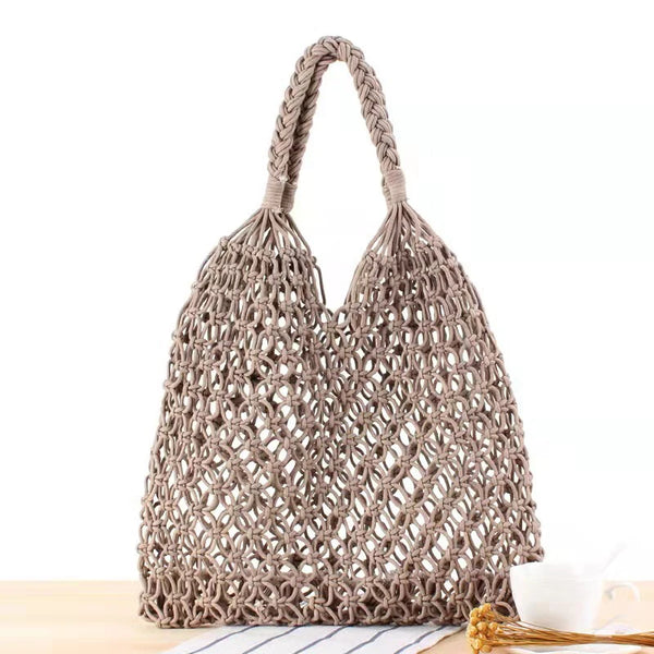 Knitted Rattan Large Capacity Handbag