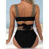 High Waist Bikini Patchwork Twisted Swimsuit