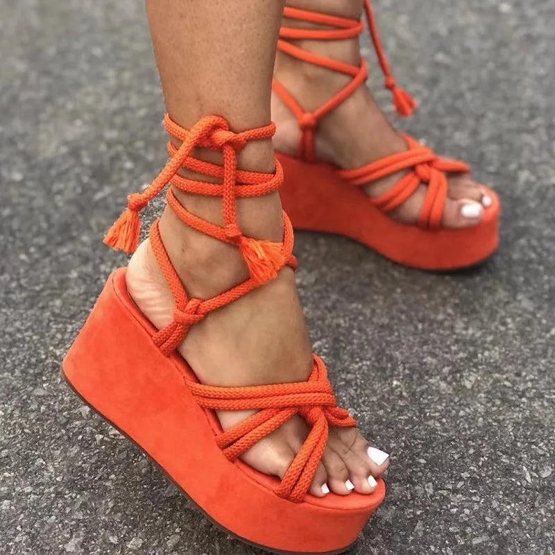 Comfy Gladiator Sandals Orange 