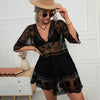 Deep V Neck Boho Beach Dress black