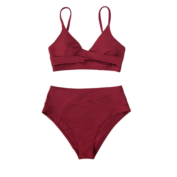 Sexy Twist Tank High-Waist Bikini Set