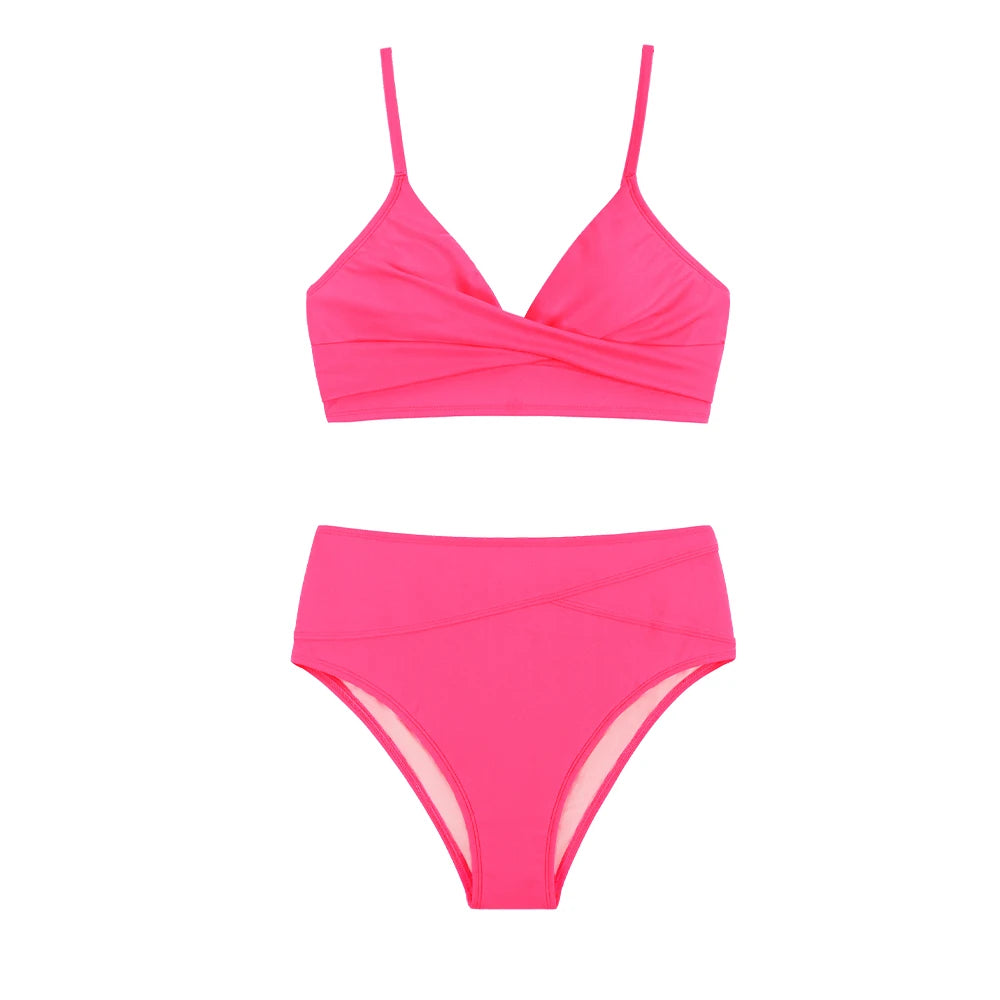 Sexy Twist Tank High-Waist Bikini Set