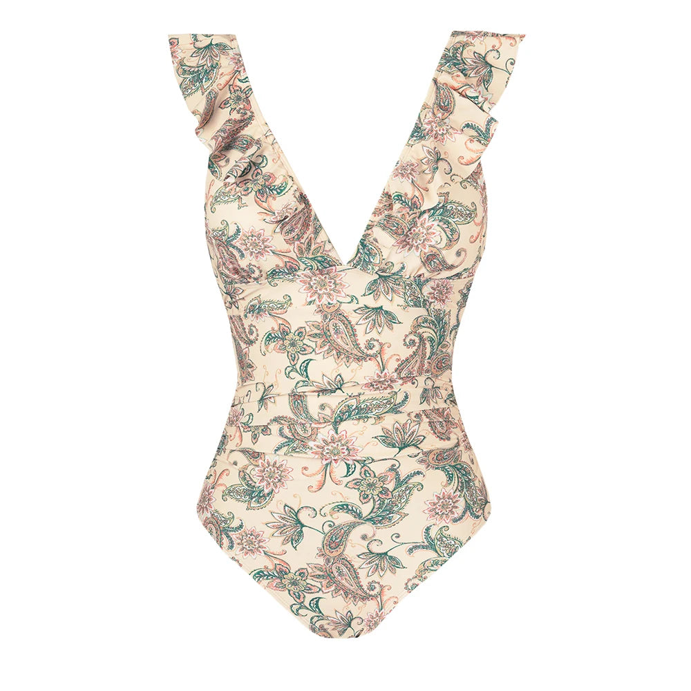 Vintage Floral One Piece Swimwsuit