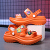 Cute Platform Sandals With Charms Orange