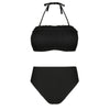 Tie Back Bandeau Mid Waist Bikini Set